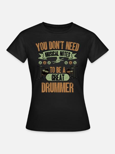 batterie humour cadeau batteur - T-shirt Femme - noir