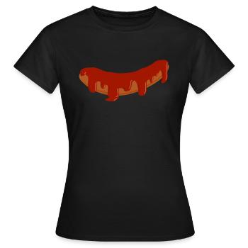 Currywurst - Frauen T-Shirt - Schwarz - Vorne - AI Model Female 172 dark (172cm)