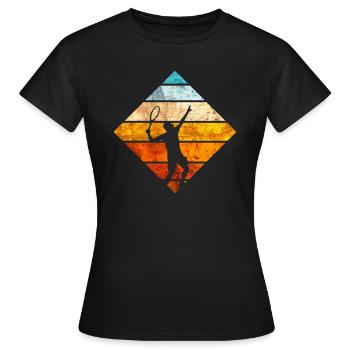 Tennis serve vintage gunge - Joueur de tennis - T-shirt Femme - noir - Devant - AI Model Female 172 dark (172cm)