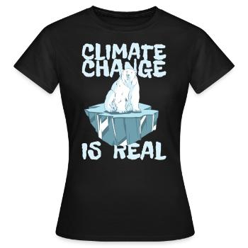 CLIMATE CHANGE IS REAL - Climate Change Climate Protection - Women's T-Shirt - black - Front - AI Model Female 172 dark (172cm)