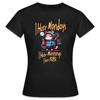 Je déteste les lundis - T-shirt Femme - noir - Devant - AI Model Female 172 dark (172cm)