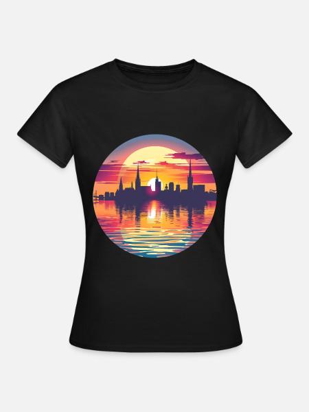Bochum Skyline - Frauen T-Shirt - Schwarz