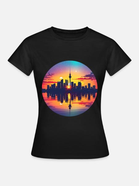 Essen Skyline - Frauen T-Shirt - Schwarz