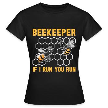 Quand je cours, tu cours abeille trop drôle apiculteur - T-shirt Femme - noir - Devant - AI Model Female 172 dark (172cm)