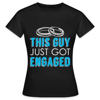 Fiancé partenaire cadeau fiançailles drôles - T-shirt Femme - noir - Devant - AI Model Female 172 dark (172cm)