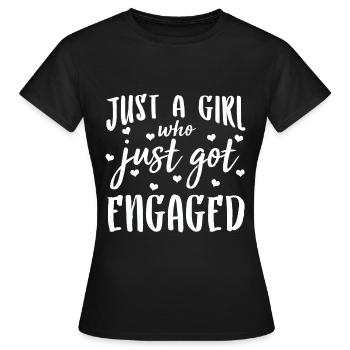 Fiancée, Fille, Partenaire, Cadeau, Fiançailles - T-shirt Femme - noir - Devant - AI Model Female 172 dark (172cm)