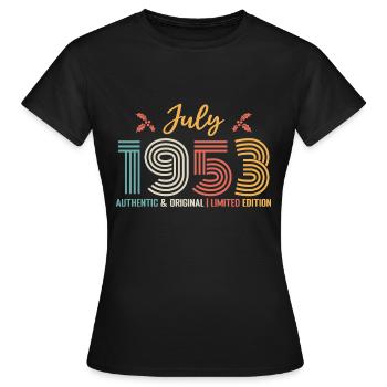 Birthday 1952 July 1952 July 1952 - Women's T-Shirt - black - Front - AI Model Female 172 dark (172cm)
