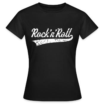 Rock 'n' Roll, Rock And Roll, Rock & Roll, Vintage - T-shirt Femme - noir - Devant - AI Model Female 172 dark (172cm)
