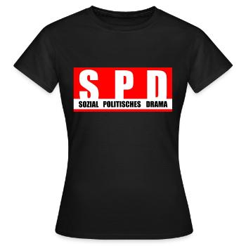 SPD - Frauen T-Shirt - Schwarz - Vorne - AI Model Female 172 dark (172cm)