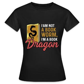 Livre de dragon étudiant érudit poison - T-shirt Femme - noir - Devant - AI Model Female 172 dark (172cm)