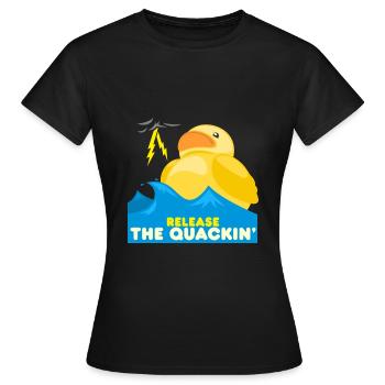 Canard canard de bain - T-shirt Femme - noir - Devant - AI Model Female 172 dark (172cm)