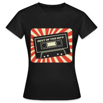 Le meilleur des années 80. Né dans les années 80. - T-shirt Femme - noir - Devant - AI Model Female 172 dark (172cm)
