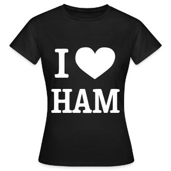 Schinken - Frauen T-Shirt - Schwarz - Vorne - AI Model Female 172 dark (172cm)