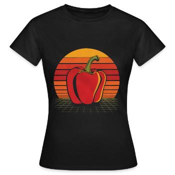 Paprika Geschenk - Frauen T-Shirt - Schwarz - Vorne - AI Model Female 172 dark (172cm)