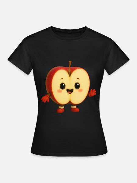 Apfel - Frauen T-Shirt - Schwarz