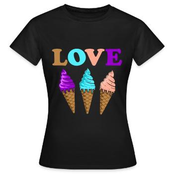 Eiscreme - Frauen T-Shirt - Schwarz - Vorne - AI Model Female 172 dark (172cm)