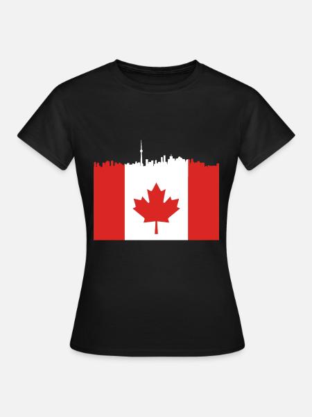 Skyline Maple Leaf kanadisch Geschenk - Frauen T-Shirt - Schwarz