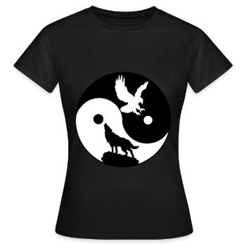 Yin Yang - T-shirt Femme - noir - Devant - AI Model Female 172 dark (172cm)