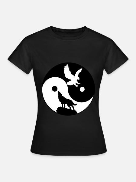Yin Yang - T-shirt Femme - noir