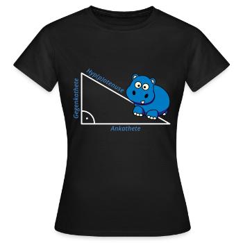 Hippopotame Pythagore math Hippo cadeau enseignant - T-shirt Femme - noir - Devant - AI Model Female 172 dark (172cm)