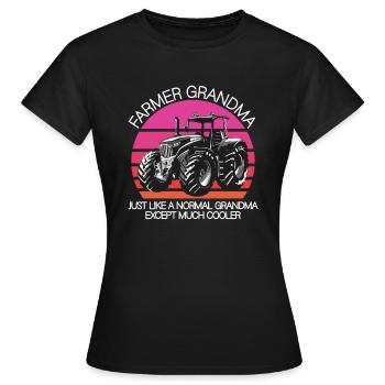 Farmer Grandma - Frauen T-Shirt - Schwarz - Vorne - AI Model Female 172 dark (172cm)