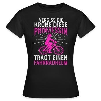 Krone Prinzessin Fahrradhelm Frauen Königin Krone - Frauen T-Shirt - Schwarz - Vorne - AI Model Female 172 dark (172cm)
