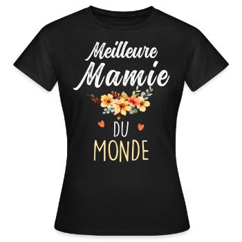 La Meilleur mamie du monde. C'est ma mamie d'amour - T-shirt Femme - noir - Devant - AI Model Female 172 dark (172cm)