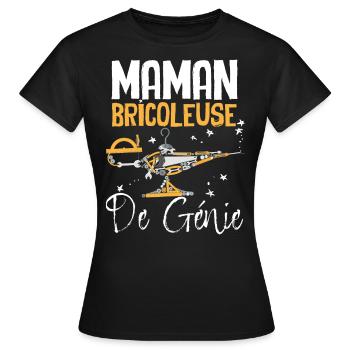 Maman Bricolage Humour Femme Bricoleuse - T-shirt Femme - noir - Devant - AI Model Female 172 dark (172cm)