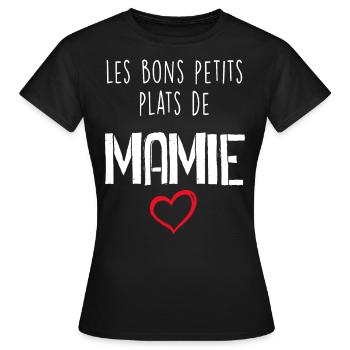 Les Bons Petits Plats De Mamie - T-shirt Femme - noir - Devant - AI Model Female 172 dark (172cm)
