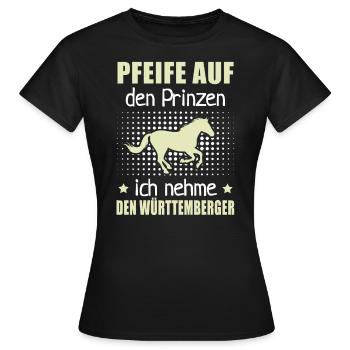 Pfeife Prinzen Nehme Württemberger Pferderassen - Frauen T-Shirt - Schwarz - Vorne - AI Model Female 172 dark (172cm)