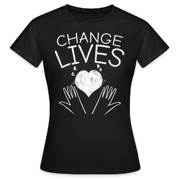 Bénévolat inspirant Change Lives - T-shirt Femme - noir - Devant - AI Model Female 172 dark (172cm)