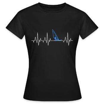 Windsurfer Battement du cœur Windsurf - T-shirt Femme - noir - Devant - AI Model Female 172 dark (172cm)