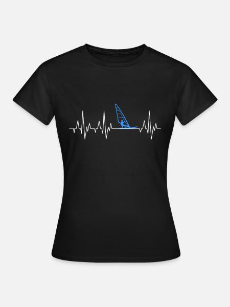 Windsurfer Battement du cœur Windsurf - T-shirt Femme - noir