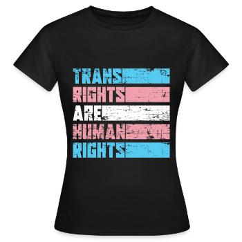 Trans Menschenrechte LGBT Transgender - Frauen T-Shirt - Schwarz - Vorne - AI Model Female 172 dark (172cm)