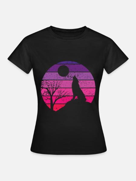 Howling Wolf Moon Logo Vintage - Women's T-Shirt - black