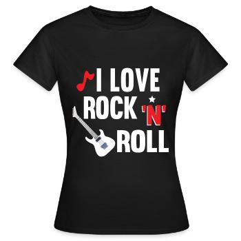I Love Rock‘N‘Roll - Frauen T-Shirt - Schwarz - Vorne - AI Model Female 172 dark (172cm)
