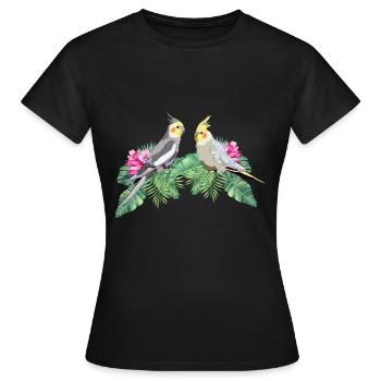 Perruche perruche calopsitte - T-shirt Femme - noir - Devant - AI Model Female 172 dark (172cm)