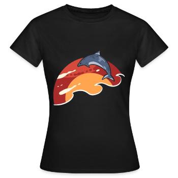 Bienvenue Sunrise Mammifère marin Gesche - T-shirt Femme - noir - Devant - AI Model Female 172 dark (172cm)