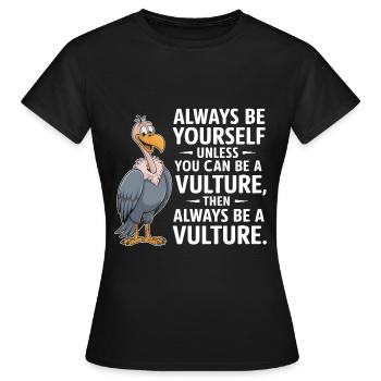 Geier - Frauen T-Shirt - Schwarz - Vorne - AI Model Female 172 dark (172cm)
