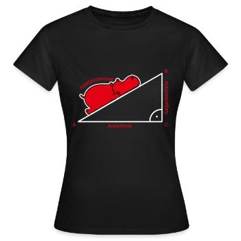 Hippotenuse Pythagoras Mathe Hippo Lehrer Geschenk - Frauen T-Shirt - Schwarz - Vorne - AI Model Female 172 dark (172cm)