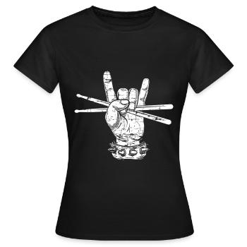 Drummer Drumsticks Batteries - T-shirt Femme - noir - Devant - AI Model Female 172 dark (172cm)