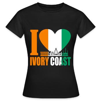 Côte d’Ivoire - T-shirt Femme - noir - Devant - AI Model Female 172 dark (172cm)
