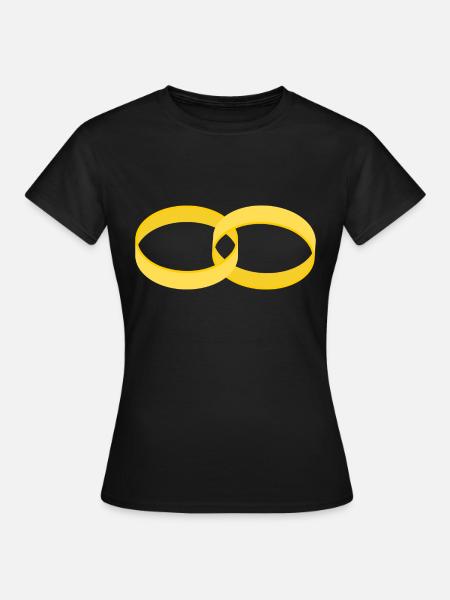 Hochzeitsringe - Frauen T-Shirt - Schwarz