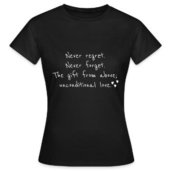 poème d'amour - T-shirt Femme - noir - Devant - AI Model Female 172 dark (172cm)
