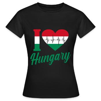 Hongrie - T-shirt Femme - noir - Devant - AI Model Female 172 dark (172cm)