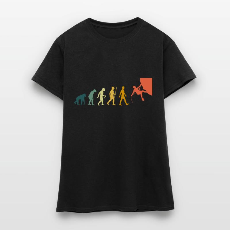 Klettern Evolution Retro Sportklettern Kletterer Frauen T-Shirt