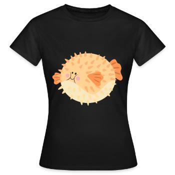 Kugelfisch - Frauen T-Shirt - Schwarz - Vorne - AI Model Female 172 dark (172cm)