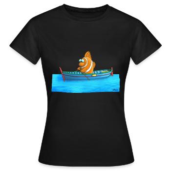 Poisson clown drôle - T-shirt Femme - noir - Devant - AI Model Female 172 dark (172cm)