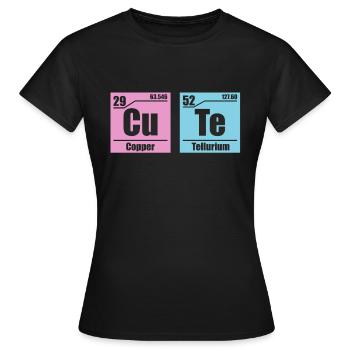 Cute Kupfer Tellurium chemische Elemente - Frauen T-Shirt - Schwarz - Vorne - AI Model Female 172 dark (172cm)