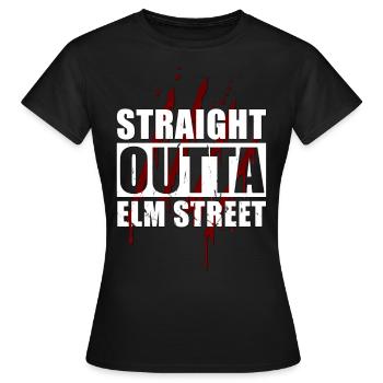 STRAIGHT OUTTA ELM STREET - T-shirt Femme - noir - Devant - AI Model Female 172 dark (172cm)